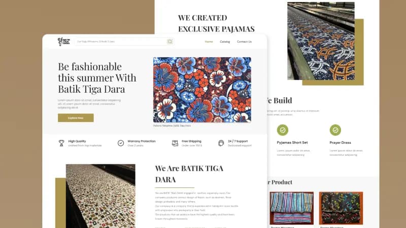 batik tiga dara website interface design for online platform