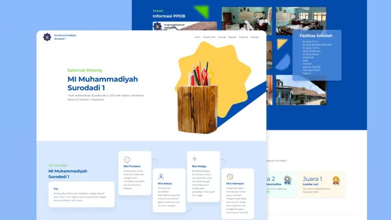 website interface design for school profile presentation