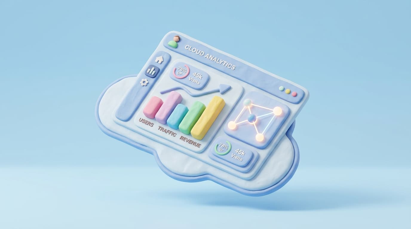 Dasbor visualisasi data 3D interaktif NexusFlow Cloud Platform.